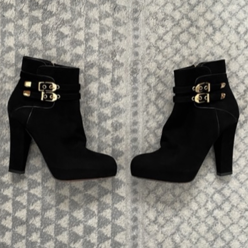 Francesco Sacco black Suede Platform Booties